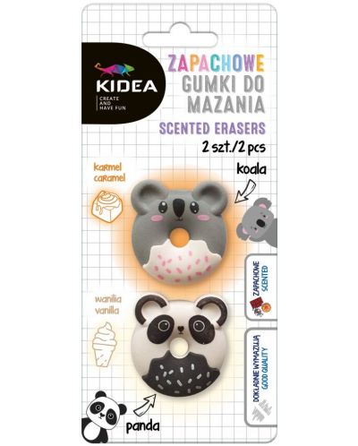 Aromatizirane gumice Kidea - Panda i Koala, 2 komada, vanilija i sladoled - 1