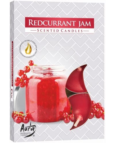 Mirisne čajne svijeće Bispol Aura - Redcurrant Jam, 6 komada - 1