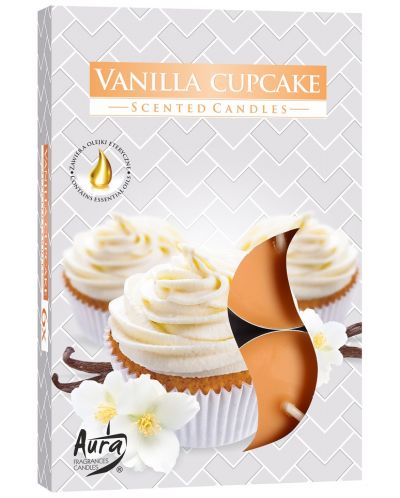 Mirisne čajne svijeće Bispol Aura - Vanilla cupcake, 6 komada - 1