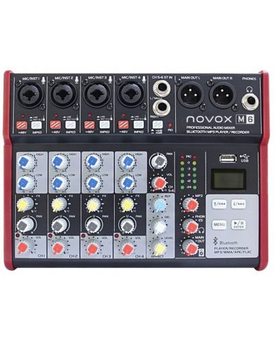Audio mikser Novox - M6 MKII, crno/crveni - 1