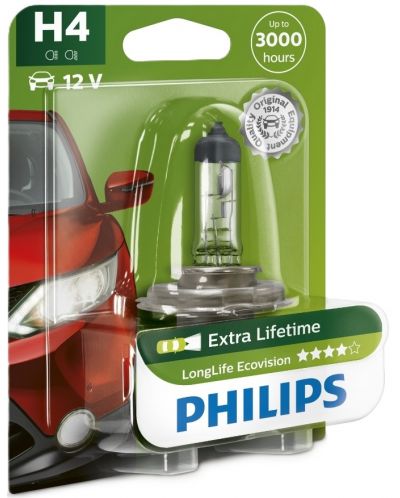 Žarulja za auto Philips - LLECO, H4, 12V, 60/55W, P43t-38 - 1