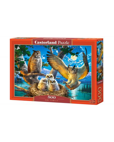 Puzzle Castorland od 500 dijelova - Obitelj sova - 1