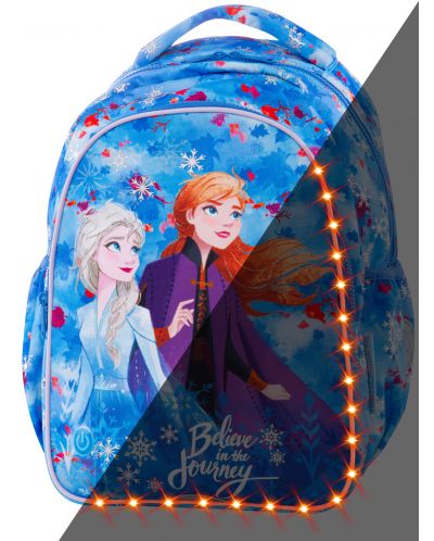 Školski svjetleći LED ruksak Cool Pack Joy S - Frozen 2, tamnoplavi - 1