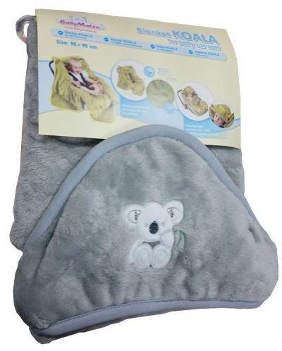 Deka za autosjedalicu Baby Matex - Koala, 95 x 95 cm, siva - 1