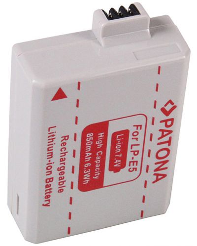 Baterija Patona - Standard, zamjena za Canon LP-E5, bijela - 1