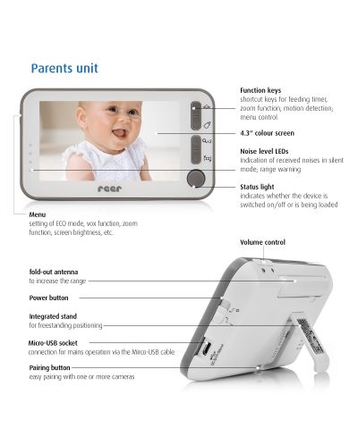 Video monitor za bebe Reer - BabyCam L - 3