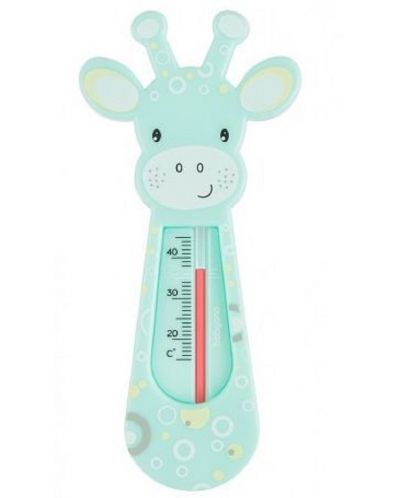 Termometar za kupaonicu Babyono - Zelena žirafa i bijeli krugovi - 1
