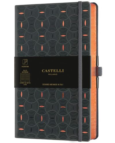 Dnevnik Castelli Copper & Gold - Rice Grain Copper, 13 x 21 cm, s linijama - 1