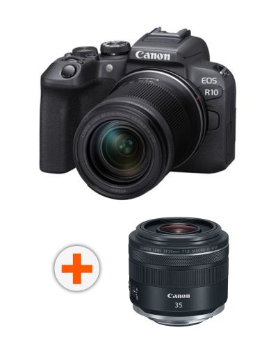 Kamera bez ogledala Canon - EOS R10, RF-S 18-150, IS STM, Black + Objektiv Canon - RF 35mm f/1.8 IS Macro STM - 1