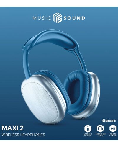 Bežične slušalice s mikrofonom Cellularline - MS Maxi 2, plave - 3