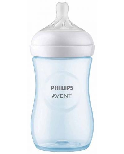 Bočica za bebe Philips Avent - Natural Response 3.0, sa sisačem 1m+, 260 ml, plava - 4