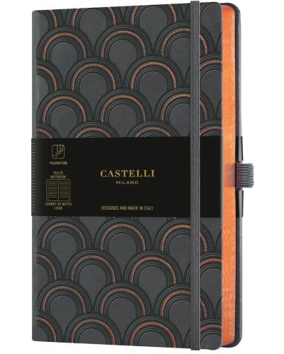 Dnevnik Castelli Copper & Gold - Art Deco Copper, 13 x 21 cm, s linijama - 1