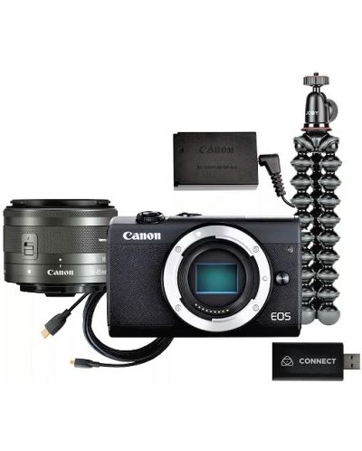 Fotoaparat bez zrcala Canon - EOS M200 Streaming kit, Black - 1
