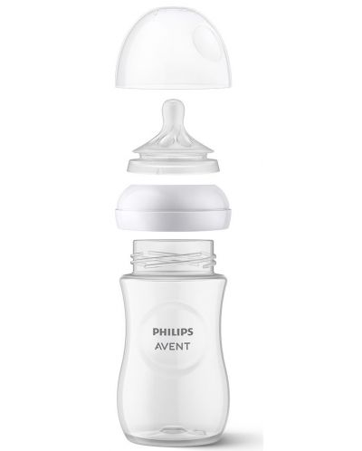 Bočica za bebe Philips Avent - Natural Response 3.0, sa sisačem 1 m+, 260 ml, bijela - 6