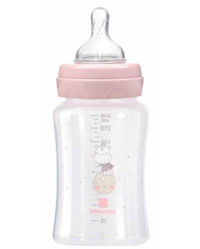 Bočica za bebe KikkaBoo Hippo Dreams - РР, 240 ml, ružičasta - 2