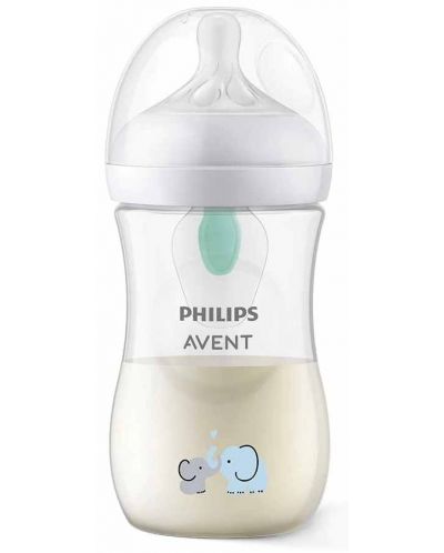 Bočica za bebe Philips Avent - Natural Response 3.0, AirFree, 1m+, 260 ml, Slon - 6