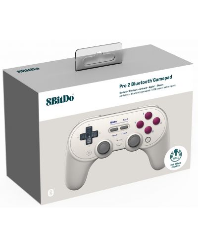 Bežični kontroler 8BitDo - Pro 2, Hall Effect Edition, G Classic, White (Nintendo Switch/PC) - 6