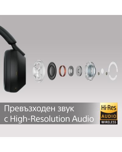 Bežične slušalice s mikrofonom Sony - WH-1000XM5, ANC, crne - 5