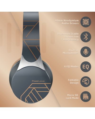 Bežične slušalice s mikrofonom PowerLocus - EDGE, Asphalt Grey - 5