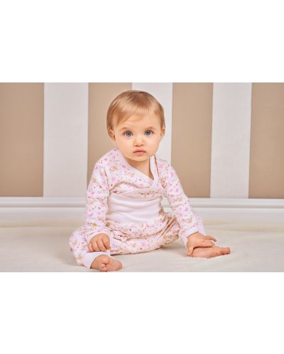 Čakšire za bebu Bio Baby - organski pamuk, 80 cm, 9-12 mjeseci, bijelo-roza - 3