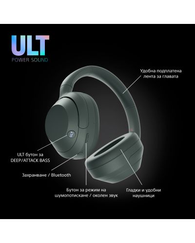 Bežične slušalice Sony - WH ULT Wear, ANC, Forest Gray - 10