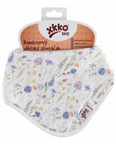 Bandana za bebe od bambusa Xkko - Blue Wildflowers - 2