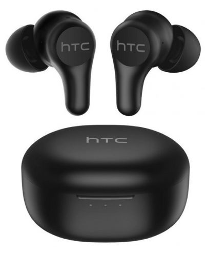 Bežične slušalice HTC - True Wireless Earbuds Plus, ANC, crne - 1