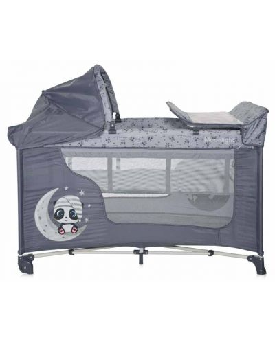 Krevetić za bebe na 2 nivoa Lorelli - Moonlight Plus, Cool grey pandas - 3