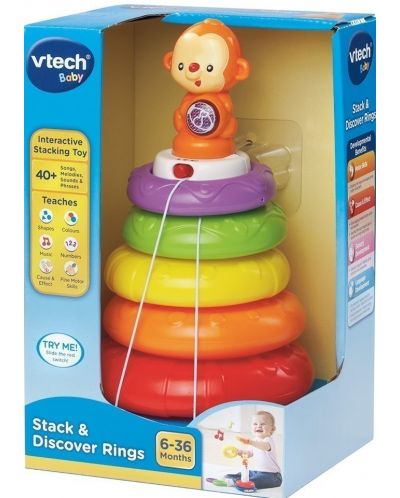 Igračka za bebe Vtech - Interaktivni prstenovi za nizanje - 1