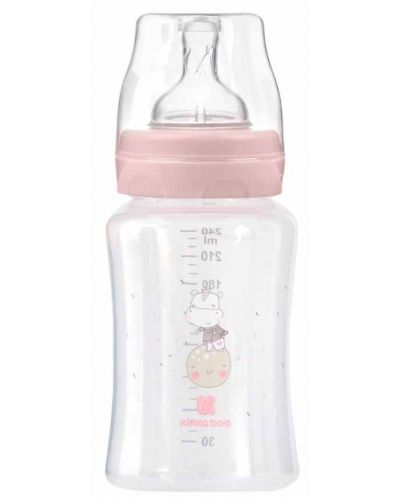 Bočica za bebe KikkaBoo Hippo Dreams - РР, 240 ml, ružičasta - 1