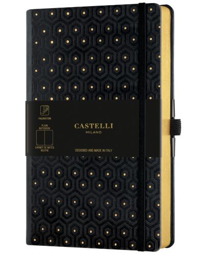 Dnevnik Castelli Copper & Gold - Honeycomb Gold, 13 x 21 cm, bijeli listovi - 1