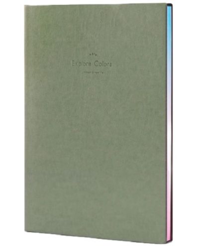 Dnevnik Deli Еxplore Colors, 22246 A5, žuti ofset, 112 l, umjetna koža, zelena boja - 1