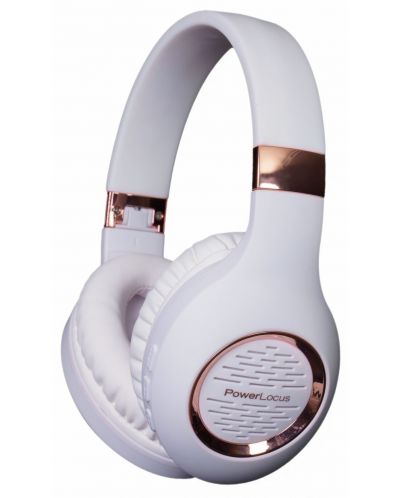Bežične slušalice PowerLocus - P4 Plus, bijelo/ružičaste - 1