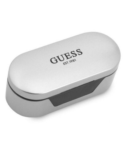 Bežične slušalice Guess - True Wireless Classic Logo, srebrnaste - 3