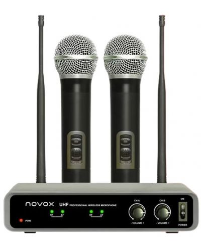 Bežični mikrofonski sustav Novox - Free H2, crno/sivi - 1