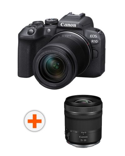 Kamera bez ogledala Canon - EOS R10, RF-S 18-150, IS STM, Black + Objektiv Canon - RF, 15-30mm, f/4.5-6.3 IS STM - 1