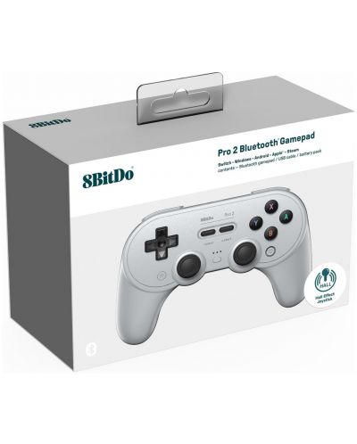 Bežični kontroler 8BitDo - Pro 2, Hall Effect Edition, Grey (Nintendo Switch/PC) - 5