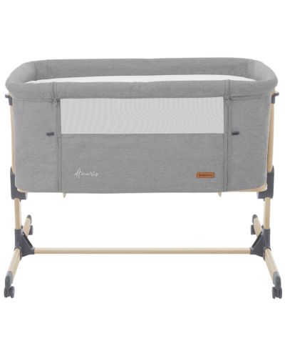 Mini krevetić za bebe sa stranom na spuštanje KikkaBoo - Amaris, Light Grey - 7