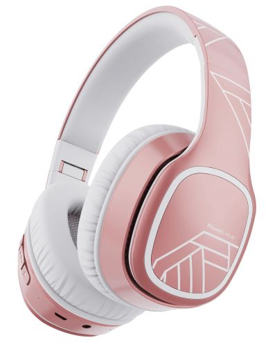 Bežične slušalice s mikrofonom PowerLocus - P7 Upgrade, ružičasto/bijele - 1