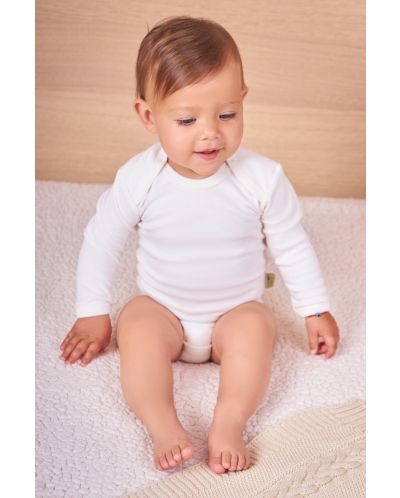 Bodi za bebe Bio Baby - Organski pamuk, 74 cm, 6-9 mjeseci, ecru - 4