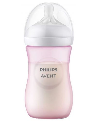 Bočica za bebe Philips Avent - Natural Response 3.0, sa sisačem 1 m+, 260 ml, ružičasta - 3