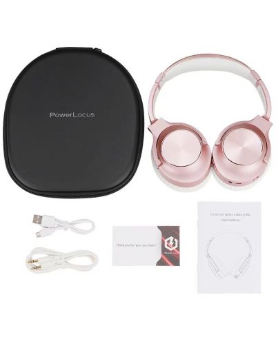 Bežične slušalice s mikrofonom PowerLocus - CD, ANC, ružičaste - 7