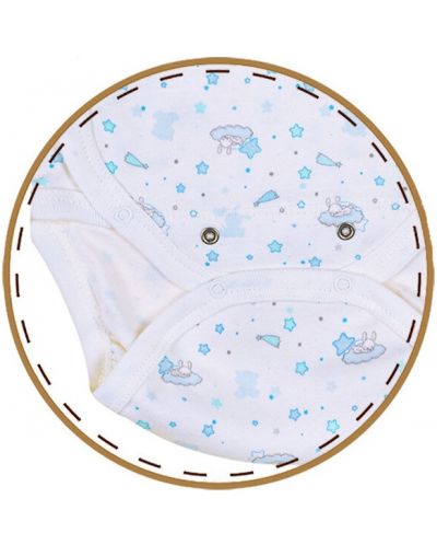 Dječji bodi dugih rukava Bio Baby - Organski pamuk, 68 cm, 4-6 mjeseci, bijelo-plavi - 2