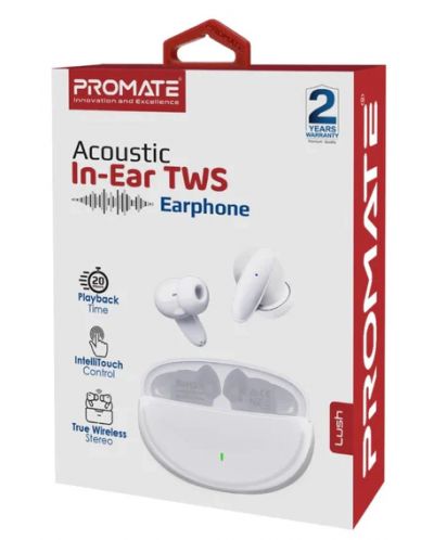 Bežične slušalice ProMate - Lush Acoustic, TWS, bijele - 3
