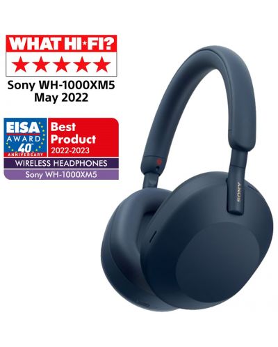 Bežične slušalice s mikrofonom Sony - WH-1000XM5, ANC, plave - 1