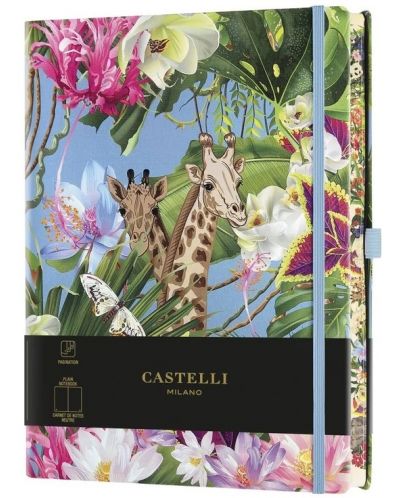 Dnevnik Castelli Eden - Giraffe, 13 x 21 cm, bijeli listovi - 1