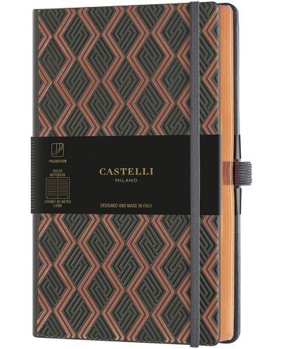 Bilježnica Castelli Copper & Gold - Greek Copper, 13 x 21 cm, s linijama - 1