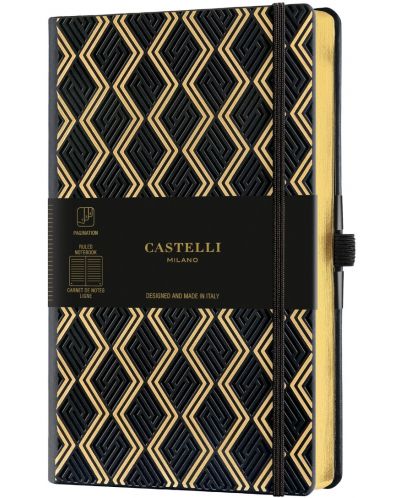 Bilježnica Castelli Copper & Gold - Greek Gold, 13 x 21 cm, bijeli listovi - 1