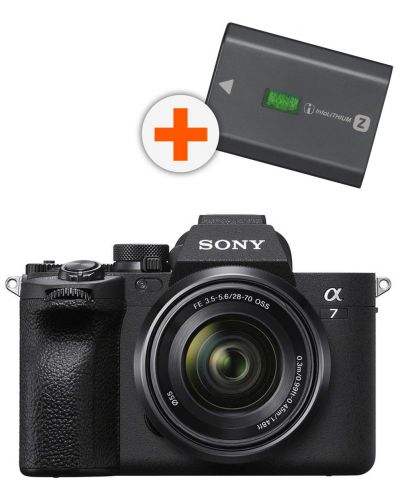 Fotoaparat bez zrcala Sony - Alpha A7 IV, 33MPx, 28-70mm, f/3.5-5.6 + baterija Sony NP- FZ100 - 1