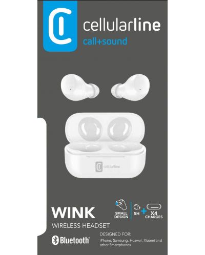 Bežične slušalice Cellularline - Twink, TWS, bijele - 2